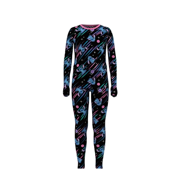 Climateright By Cuddl Duds Lilo & Stitch Girls Thermal Set Insulating Un… - Picture 2 of 3